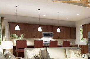 Model home interior at Calesa Township